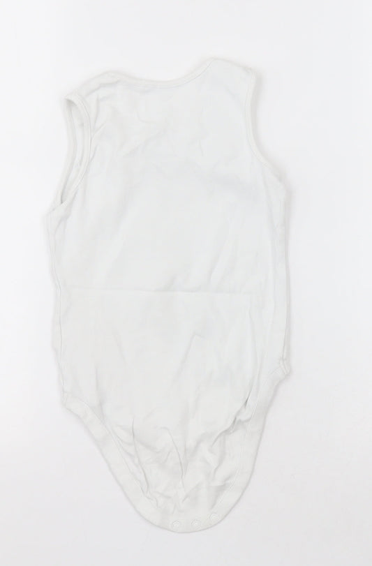 NEXT Girls White  Cotton Bodysuit One-Piece Size 2-3 Years  Button - Unisex