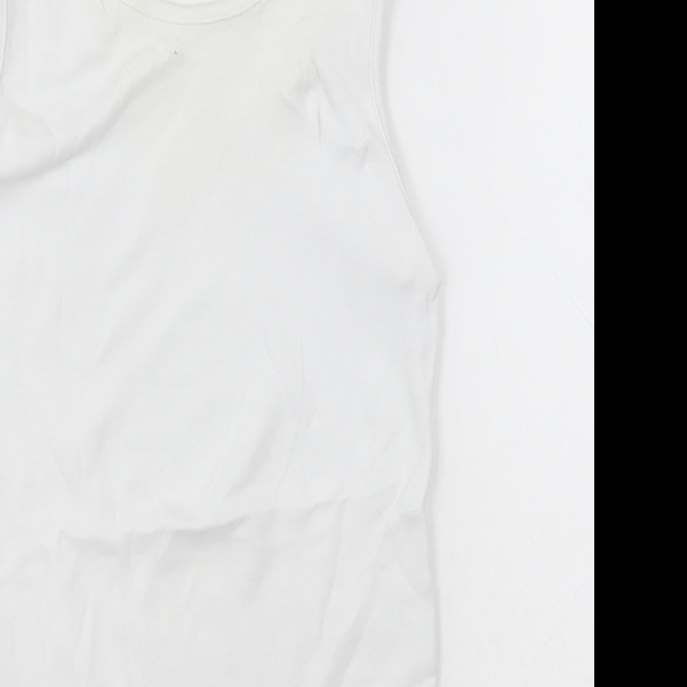 NEXT Girls White  Cotton Bodysuit One-Piece Size 2-3 Years  Button - Unisex