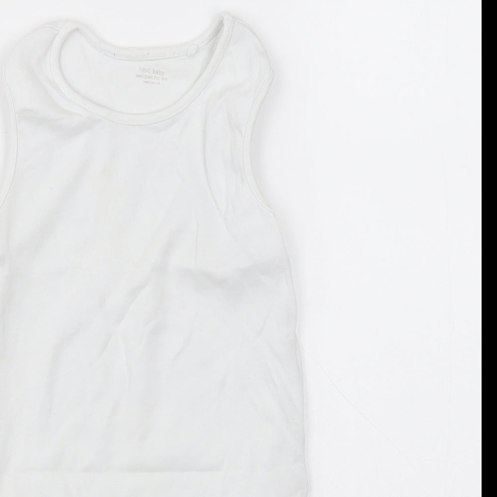 NEXT Girls White  Cotton Bodysuit One-Piece Size 2-3 Years  Button