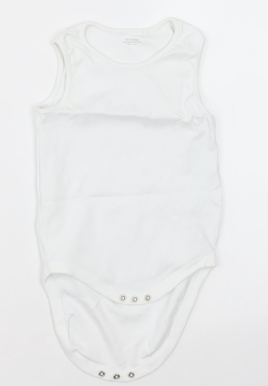 NEXT Girls White  Cotton Bodysuit One-Piece Size 2-3 Years  Button - Unisex