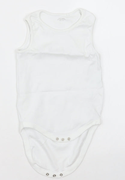 NEXT Girls White  Cotton Bodysuit One-Piece Size 2-3 Years  Button - Unisex