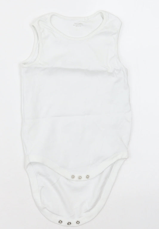 NEXT Girls White  Cotton Bodysuit One-Piece Size 2-3 Years  Button - Unisex