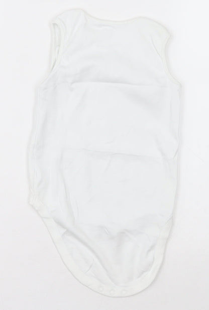 NEXT Girls White  Cotton Bodysuit One-Piece Size 2-3 Years  Button - Unisex