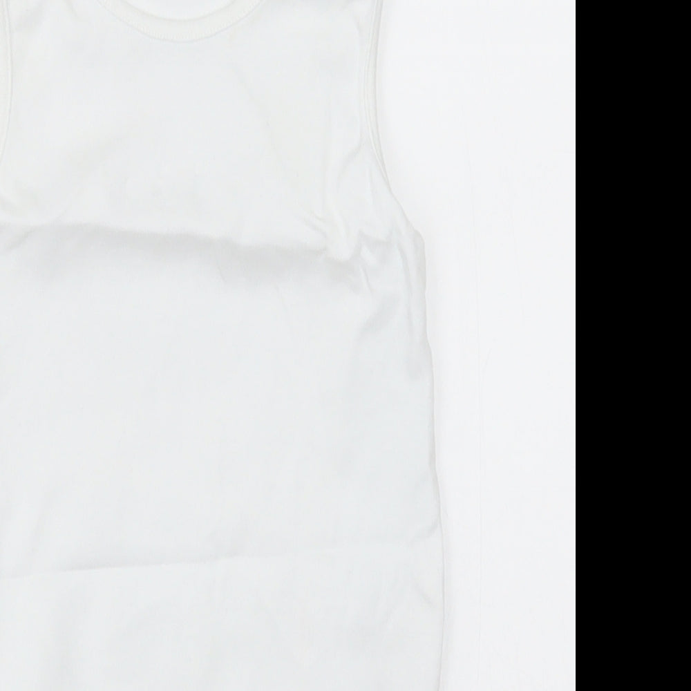 NEXT Girls White  Cotton Bodysuit One-Piece Size 2-3 Years  Button - Unisex