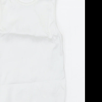 NEXT Girls White  Cotton Bodysuit One-Piece Size 2-3 Years  Button - Unisex