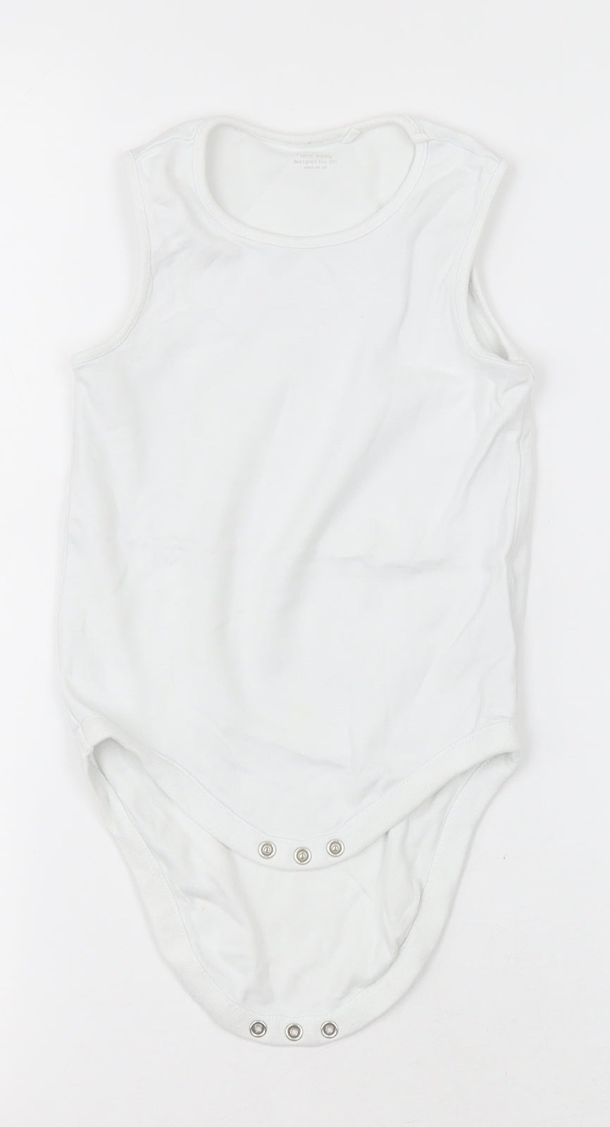 NEXT Girls White  Cotton Bodysuit One-Piece Size 2-3 Years  Button - Unisex