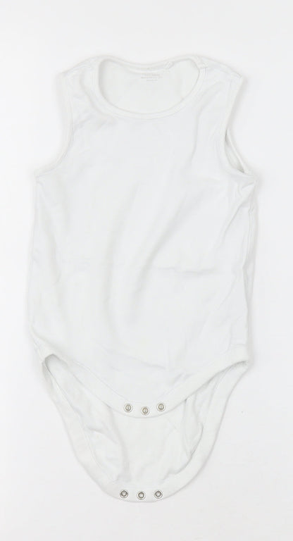 NEXT Girls White  Cotton Bodysuit One-Piece Size 2-3 Years  Button - Unisex
