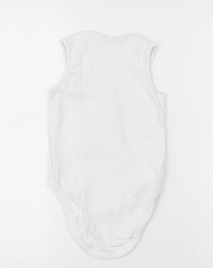 NEXT Girls White  Cotton Bodysuit One-Piece Size 2-3 Years  Button - Unisex
