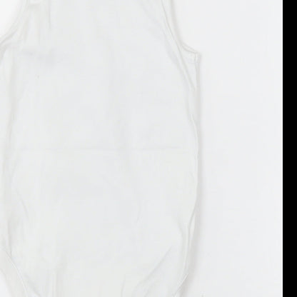 NEXT Girls White  Cotton Bodysuit One-Piece Size 2-3 Years  Button - Unisex