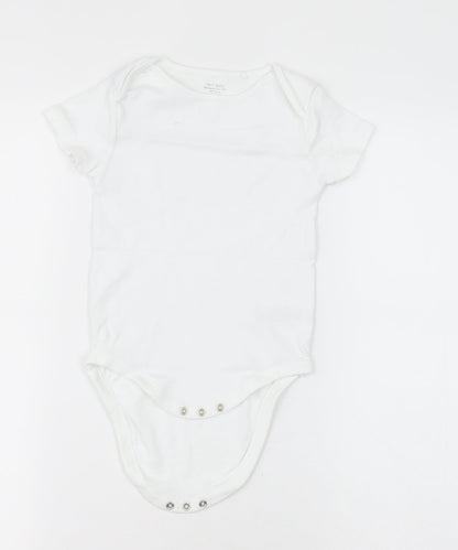 NEXT Girls White  Cotton Bodysuit One-Piece Size 2-3 Years  Button - Unisex