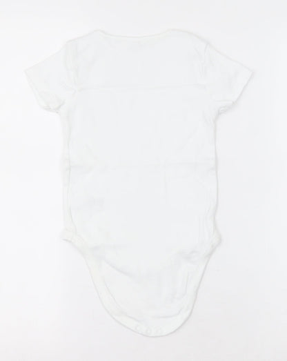 NEXT Girls White  Cotton Bodysuit One-Piece Size 2-3 Years  Button - Unisex