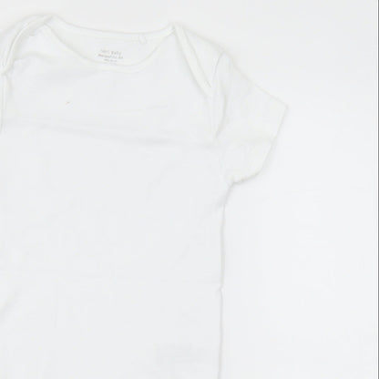 NEXT Girls White  Cotton Bodysuit One-Piece Size 2-3 Years  Button - Unisex
