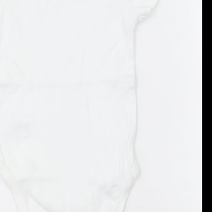 NEXT Girls White  Cotton Bodysuit One-Piece Size 2-3 Years  Button - Unisex