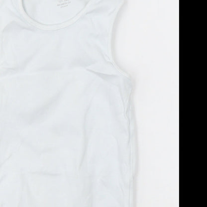 NEXT Girls White  Cotton Bodysuit One-Piece Size 2-3 Years  Button