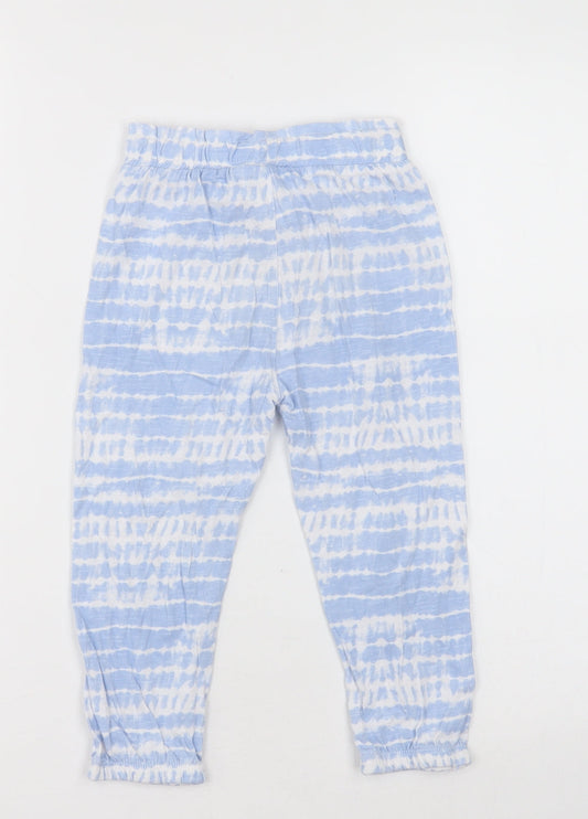 Dunnes Stores Girls Blue Ombré Cotton Capri Trousers Size 2-3 Years  Regular