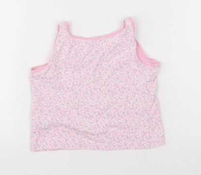 George Girls Pink Floral Cotton Basic Tank Size 2-3 Years Crew Neck Pullover