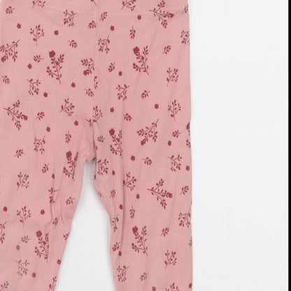 George Girls Pink Geometric Cotton Capri Trousers Size 2-3 Years  Regular