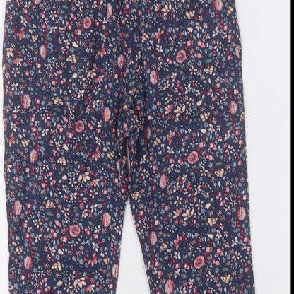 NEXT Girls Blue Floral Viscose Capri Trousers Size 2-3 Years  Regular