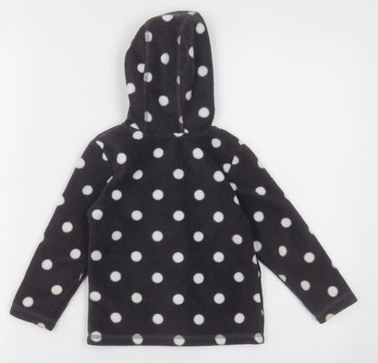 George Girls Grey Polka Dot Polyester Full Zip Hoodie Size 2-3 Years  Zip