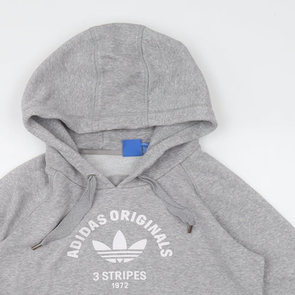 adidas Womens Grey  Cotton Pullover Hoodie Size 10  Pullover