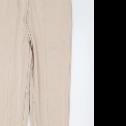 F&F Womens Beige  Nylon Jogger Trousers Size 10 L30 in Regular Tie