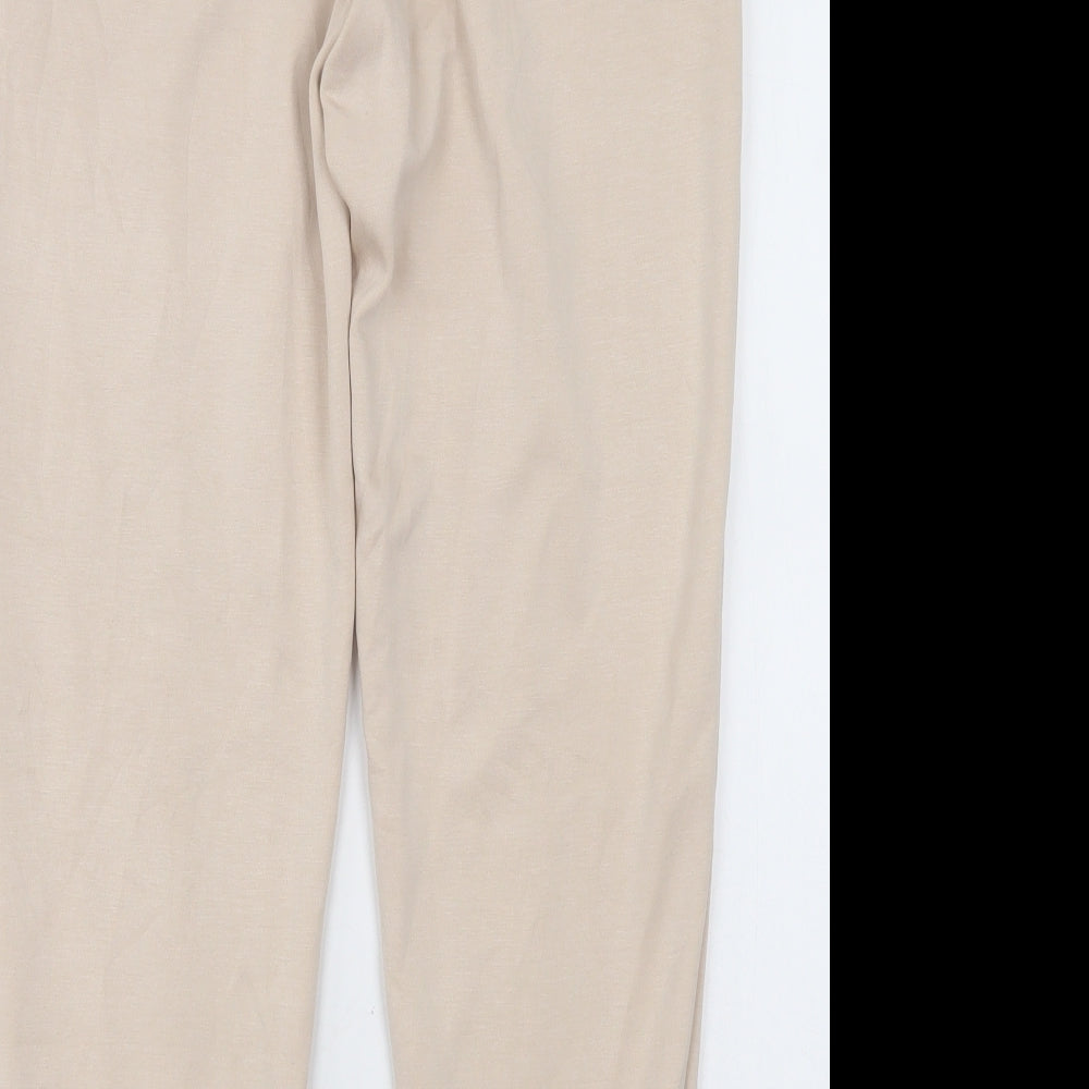 F&F Womens Beige  Nylon Jogger Trousers Size 10 L30 in Regular Tie