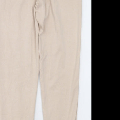 F&F Womens Beige  Nylon Jogger Trousers Size 10 L30 in Regular Tie