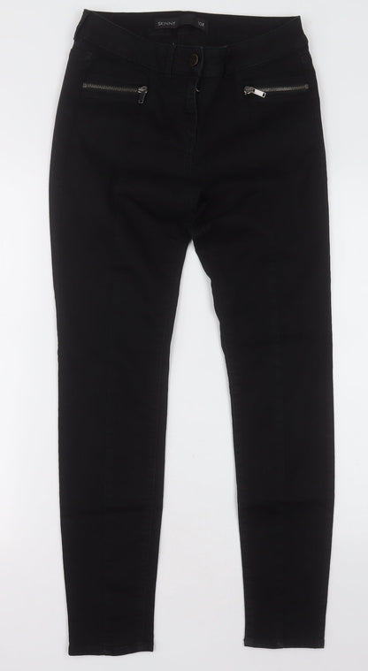 NEXT Womens Black  Cotton Skinny Jeans Size 10 L30 in Regular Button