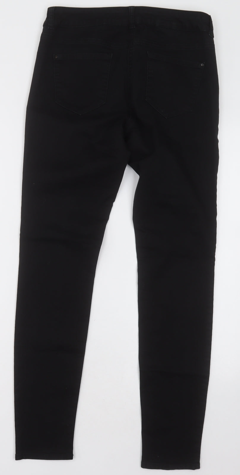NEXT Womens Black  Cotton Skinny Jeans Size 10 L30 in Regular Button
