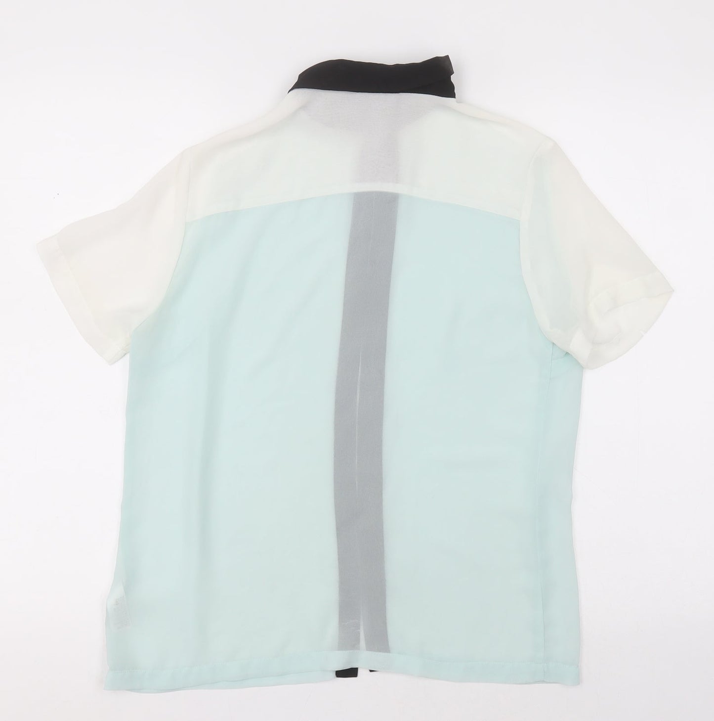 Womens UK Size 10 topshp Green Basic Button-Up