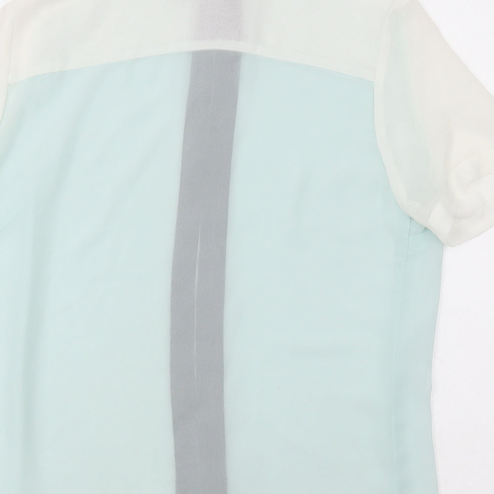 Womens UK Size 10 topshp Green Basic Button-Up