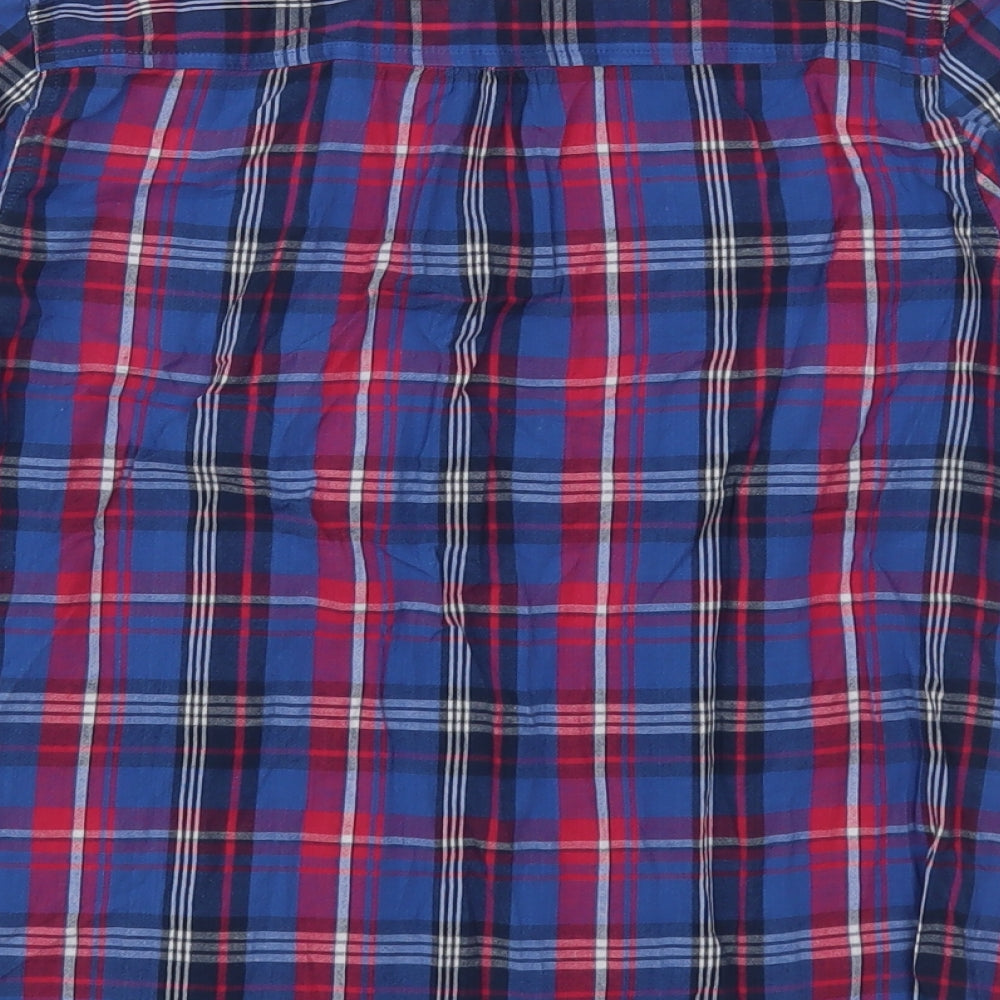 Primark Womens Pink Check Cotton Basic Button-Up Size 10 Collared