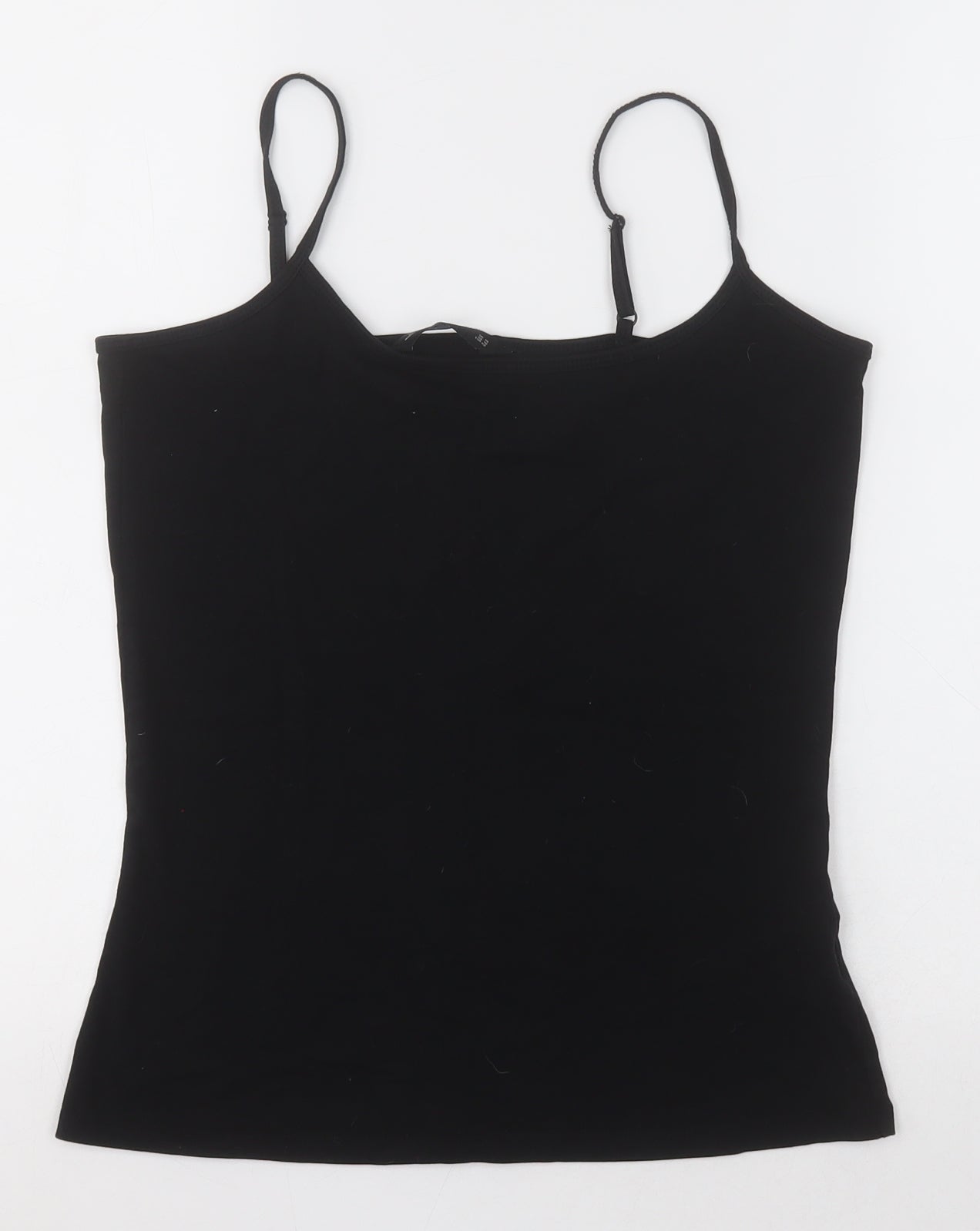 F&F Womens Black  Cotton Basic Tank Size 14 Scoop Neck