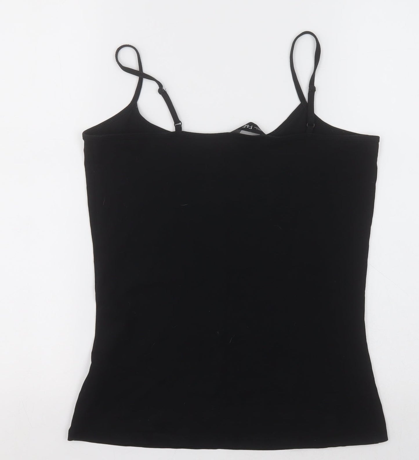 F&F Womens Black  Cotton Basic Tank Size 14 Scoop Neck