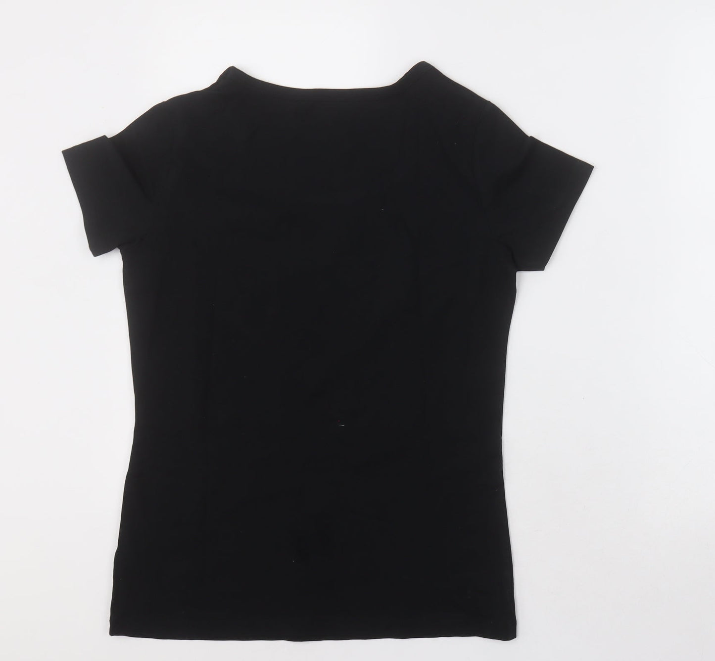 F&F Womens Black  Cotton Basic T-Shirt Size 10 Crew Neck