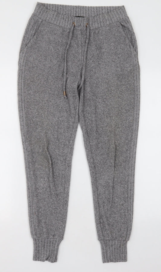 F&F Womens Grey  Polyester Jogger Trousers Size 6 L28 in Relaxed Tie