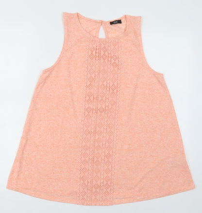 F&F Womens Pink Argyle/Diamond Polyester Basic Tank Size 12 Crew Neck