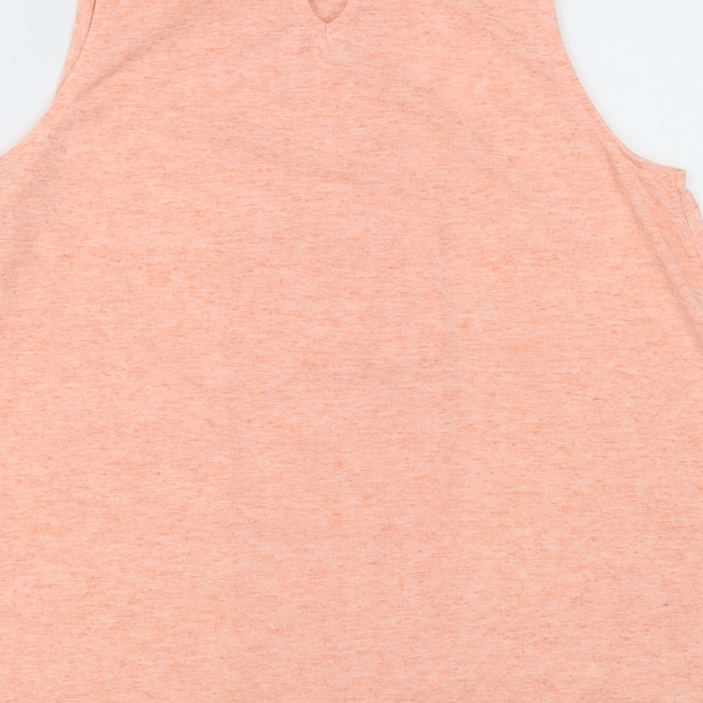 F&F Womens Pink Argyle/Diamond Polyester Basic Tank Size 12 Crew Neck