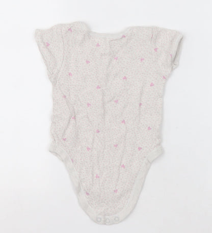 George Girls Grey Polka Dot Cotton Babygrow One-Piece Size 18-24 Months  Button