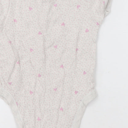 George Girls Grey Polka Dot Cotton Babygrow One-Piece Size 18-24 Months  Button