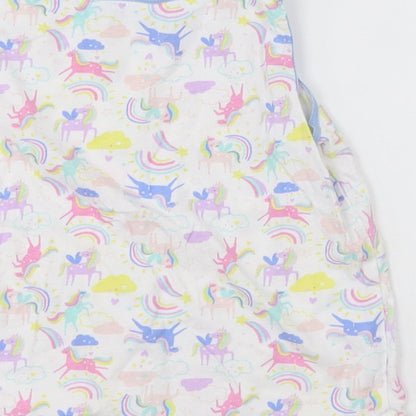 Primark Girls Multicoloured Geometric Cotton Basic Tank Size 5-6 Years Crew Neck Pullover - Unicorns and Rainbows