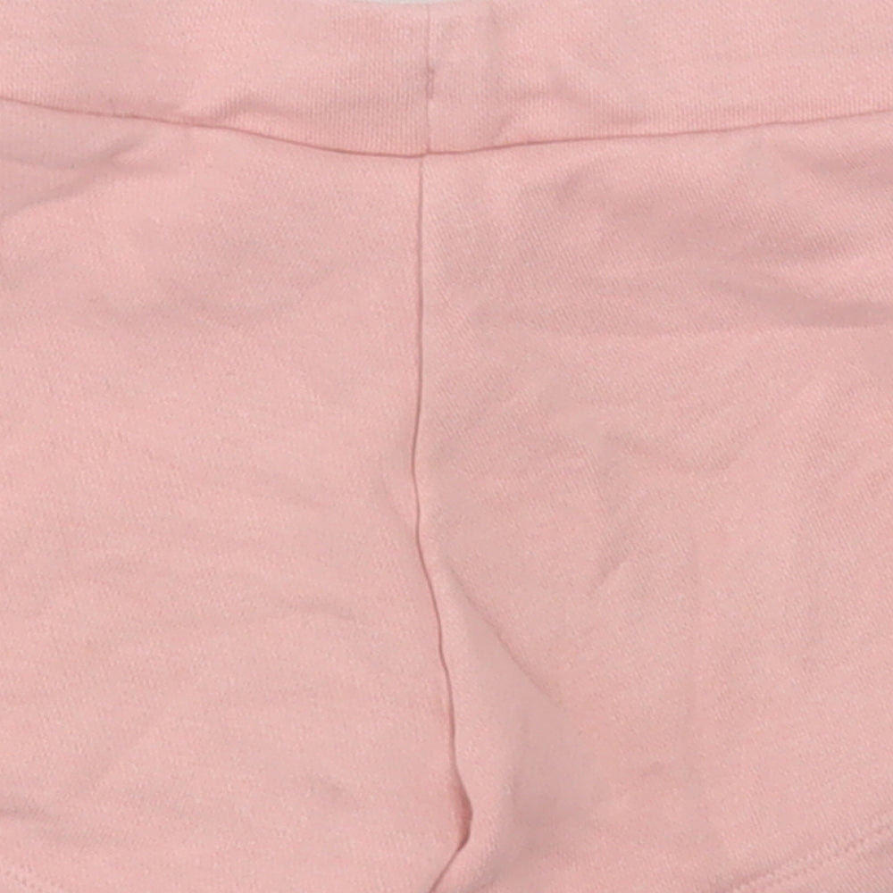 adidas Girls Pink Striped Cotton Sweat Shorts Size 5-6 Years  Regular Tie