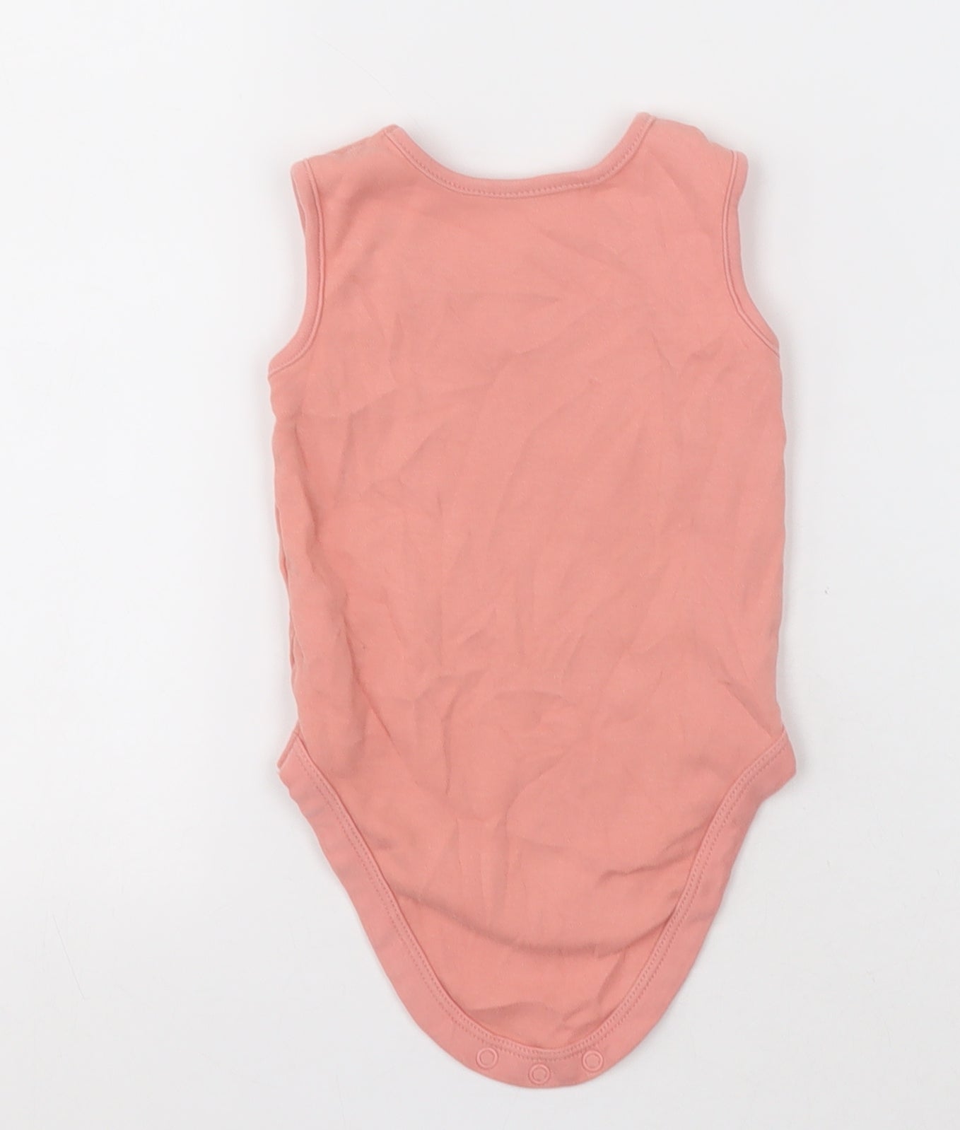 George Girls Pink  Cotton Babygrow One-Piece Size 12-18 Months  Buckle