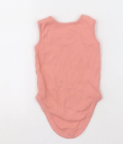George Girls Pink  Cotton Babygrow One-Piece Size 12-18 Months  Buckle