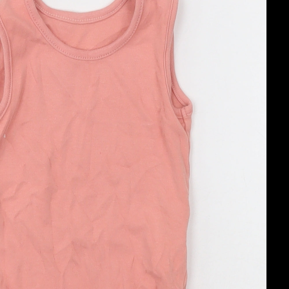 George Girls Pink  Cotton Babygrow One-Piece Size 12-18 Months  Buckle