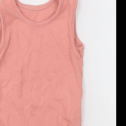 George Girls Pink  Cotton Babygrow One-Piece Size 12-18 Months  Buckle