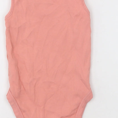 George Girls Pink  Cotton Babygrow One-Piece Size 12-18 Months  Buckle