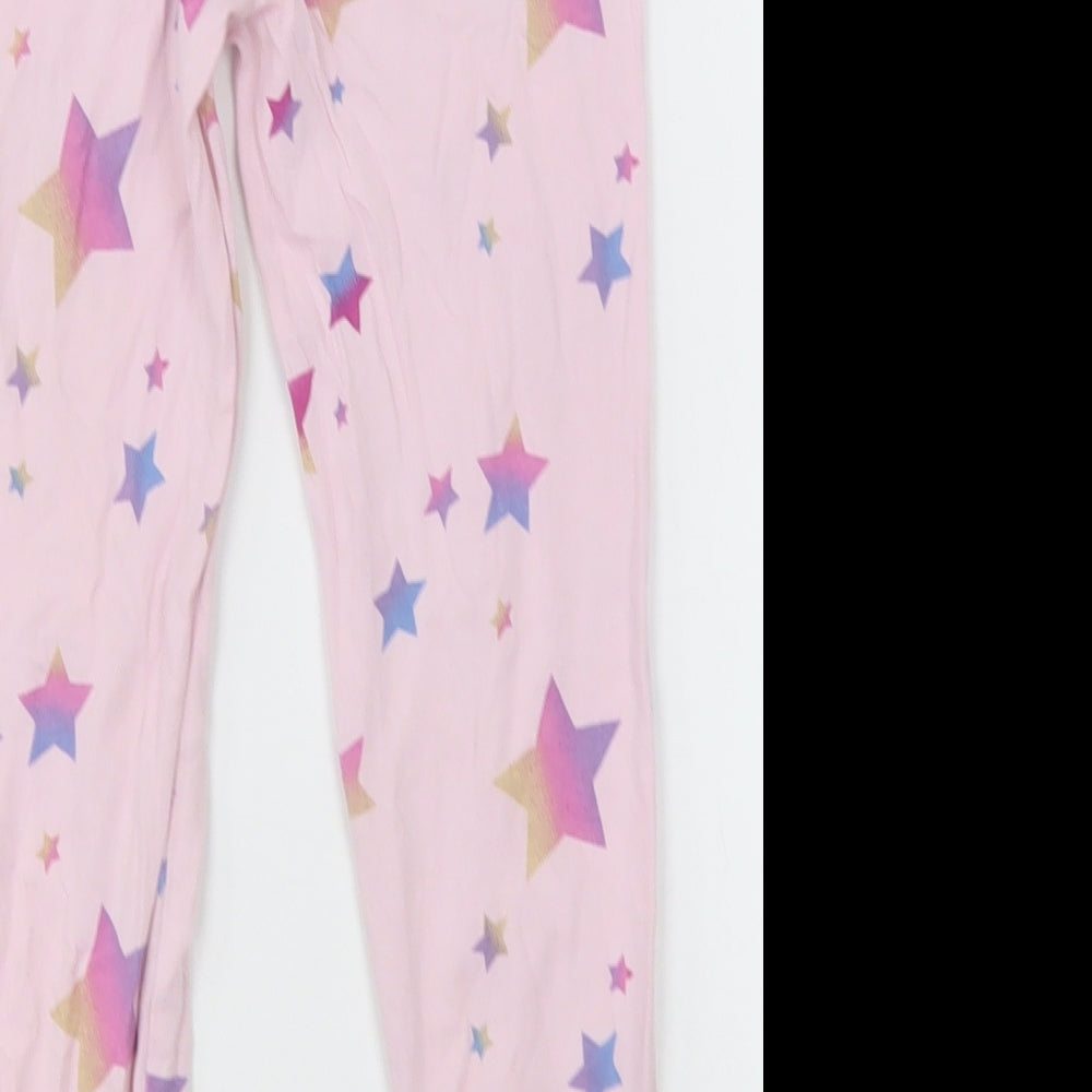 George Girls Pink Geometric Cotton  Pyjama Pants Size 5-6 Years  Pullover - Star Pattern