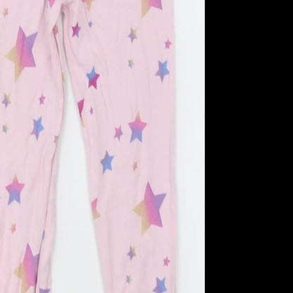 George Girls Pink Geometric Cotton  Pyjama Pants Size 5-6 Years  Pullover - Star Pattern