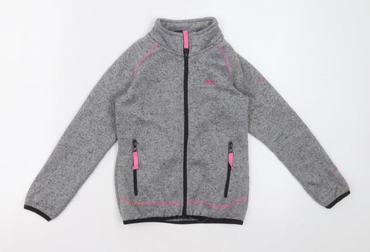 Trespass Girls Grey  Polyester Full Zip Sweatshirt Size 5-6 Years  Zip
